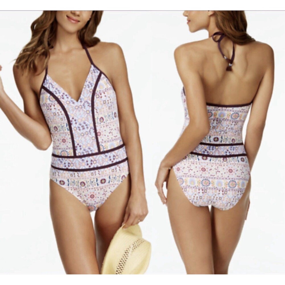 Bleu Rod Beattie Plunge Halter Mio One Piece Swimsuit Size 14